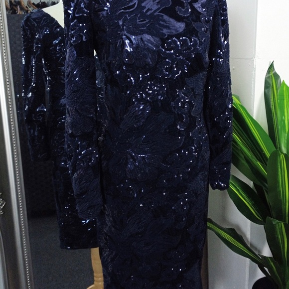 Blue Dress  Sequin Dress  Sequinned Dress  Beaded Dress  Embellished Dress - Picture 5 of 9